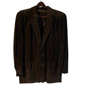 VTG NWT Georgetown Leather Design Suede Sportcoat Blazer Mens Brown Size 42 Med